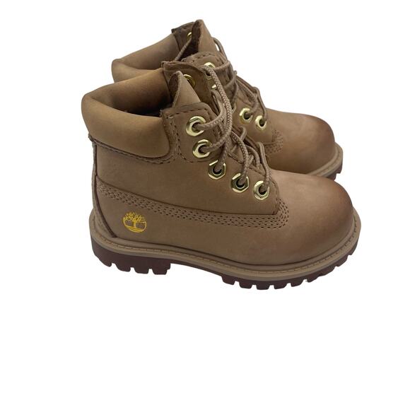 Timberland Premium 6in Waterproof Beige Nubuck Boots Toddler 7 - Picture 3 of 8